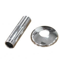 Conjunto de Niple y Roseta Acero Inox. - Conjunto niple acero inoxidable AISI 304, roscado 1/2" y roseta de acero pulido x Un.