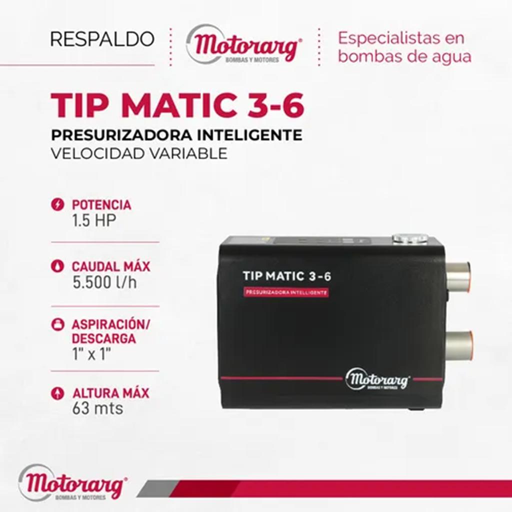 Bomba Presurizadora Inteligente Motorarg Tip Matic